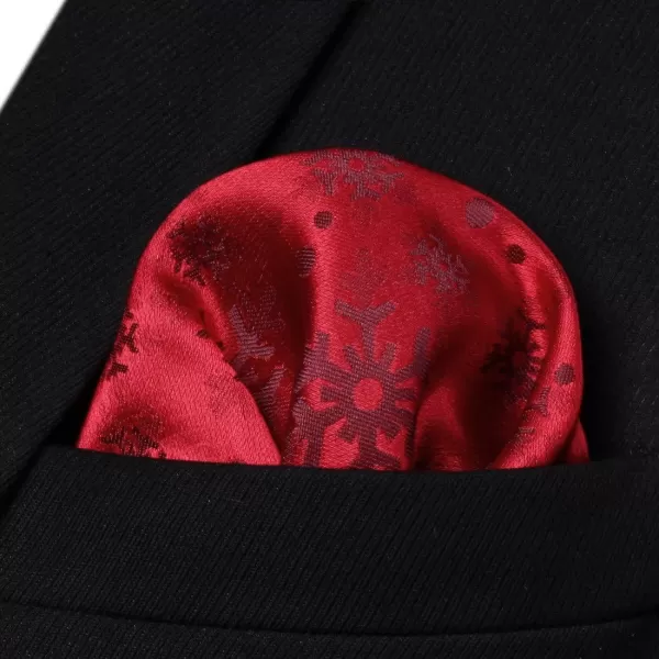 HISDERN Christmas Ties for Men Festival Necktie Boys Funny Vacation Xmas Tie Handkerchief &amp; Pocket Square Set for Party