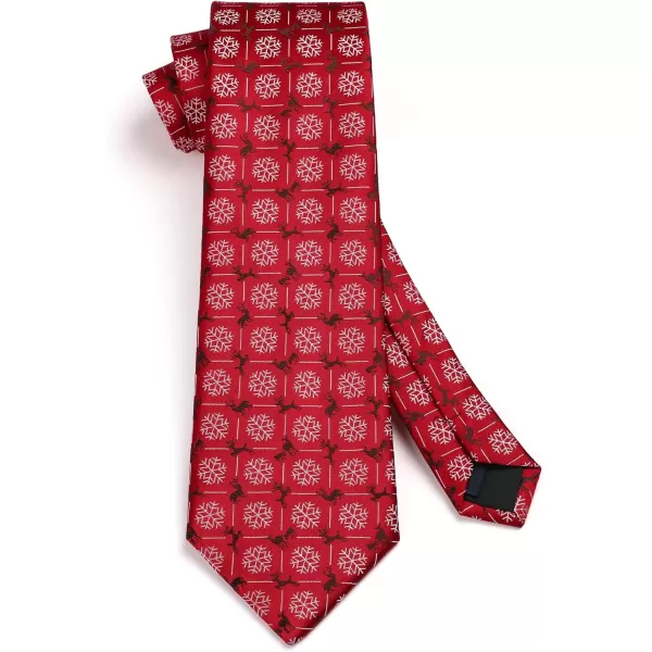 HISDERN Christmas Ties for Men Festival Necktie Boys Funny Vacation Xmas Tie Handkerchief &amp; Pocket Square Set for Party
