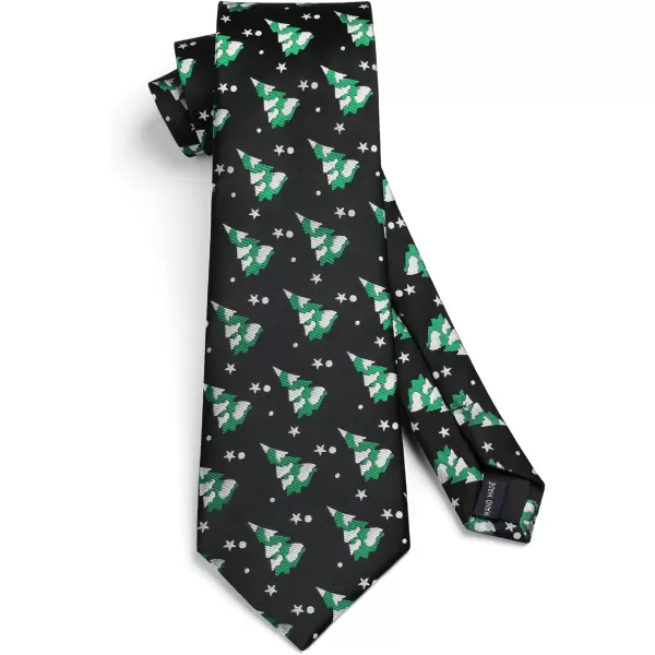 HISDERN Christmas Ties for Men Festival Necktie Boys Funny Vacation Xmas Tie Handkerchief &amp; Pocket Square Set for Party