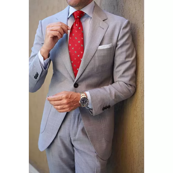 HISDERN Christmas Ties for Men Festival Necktie Boys Funny Vacation Xmas Tie Handkerchief &amp; Pocket Square Set for Party
