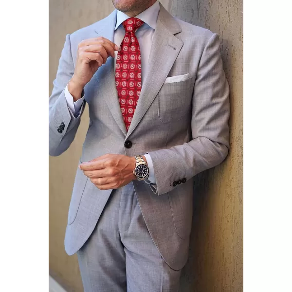 HISDERN Christmas Ties for Men Festival Necktie Boys Funny Vacation Xmas Tie Handkerchief &amp; Pocket Square Set for Party