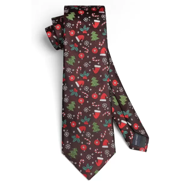 HISDERN Christmas Ties for Men Festival Necktie Boys Funny Vacation Xmas Tie Handkerchief &amp; Pocket Square Set for Party