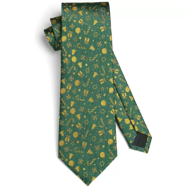 HISDERN Christmas Ties for Men Festival Necktie Boys Funny Vacation Xmas Tie Handkerchief &amp; Pocket Square Set for Party