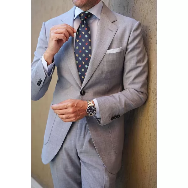 HISDERN Christmas Ties for Men Festival Necktie Boys Funny Vacation Xmas Tie Handkerchief &amp; Pocket Square Set for Party