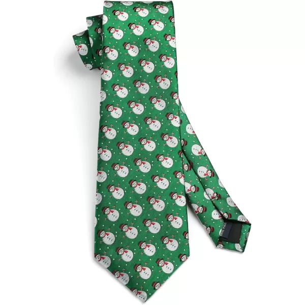 HISDERN Christmas Ties for Men Festival Necktie Boys Funny Vacation Xmas Tie Handkerchief &amp; Pocket Square Set for Party