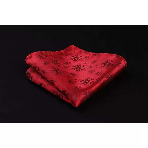 HISDERN Christmas Ties for Men Festival Necktie Boys Funny Vacation Xmas Tie Handkerchief &amp; Pocket Square Set for Party