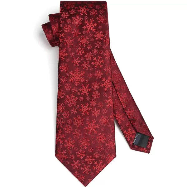 HISDERN Christmas Ties for Men Festival Necktie Boys Funny Vacation Xmas Tie Handkerchief &amp; Pocket Square Set for Party