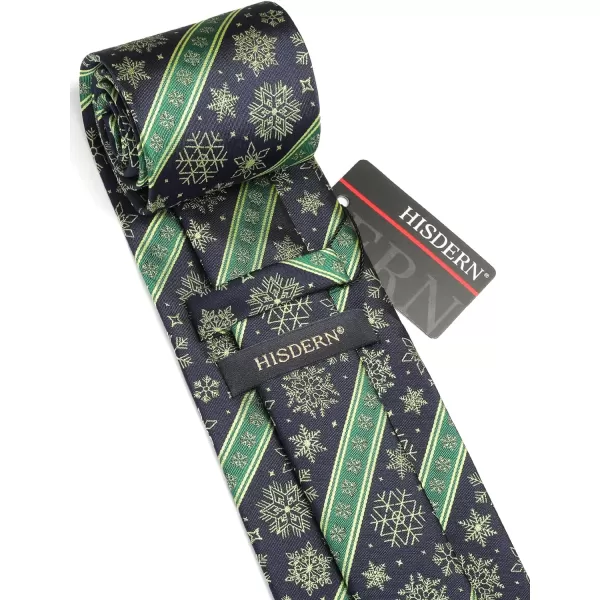 HISDERN Christmas Ties for Men Festival Necktie Boys Funny Vacation Xmas Tie Handkerchief &amp; Pocket Square Set for Party