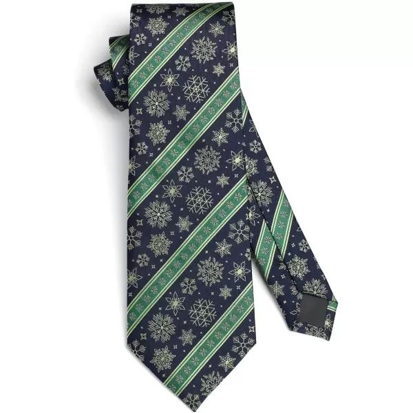 HISDERN Christmas Ties for Men Festival Necktie Boys Funny Vacation Xmas Tie Handkerchief &amp; Pocket Square Set for Party