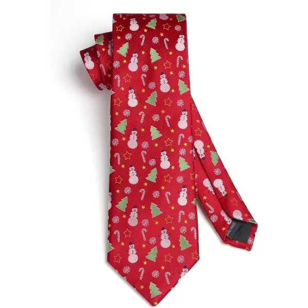 HISDERN Christmas Ties for Men Festival Necktie Boys Funny Vacation Xmas Tie Handkerchief &amp; Pocket Square Set for Party