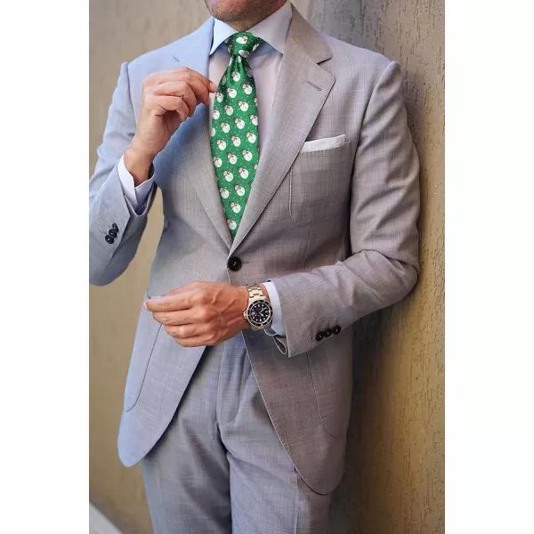 HISDERN Christmas Ties for Men Festival Necktie Boys Funny Vacation Xmas Tie Handkerchief &amp; Pocket Square Set for Party