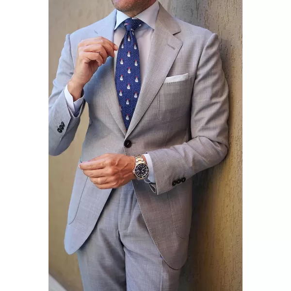 HISDERN Christmas Ties for Men Holiday Festival Funny Tie and Pocket Square Set Vacation Xmas Party Necktie Handkerchief