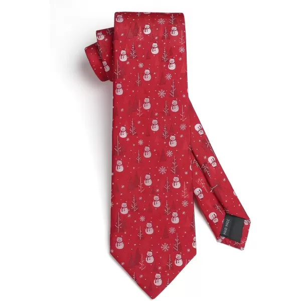 HISDERN Christmas Ties for Men Holiday Festival Funny Tie and Pocket Square Set Vacation Xmas Party Necktie Handkerchief