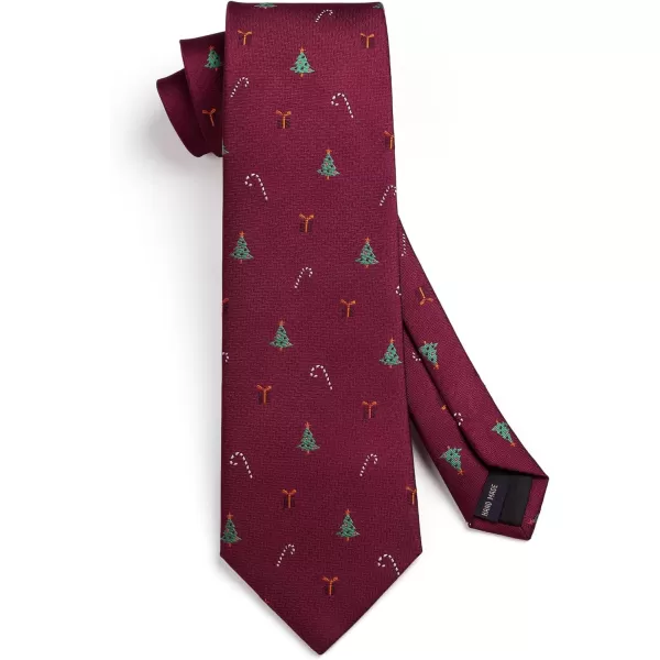 HISDERN Christmas Ties for Men Holiday Festival Funny Tie and Pocket Square Set Vacation Xmas Party Necktie Handkerchief