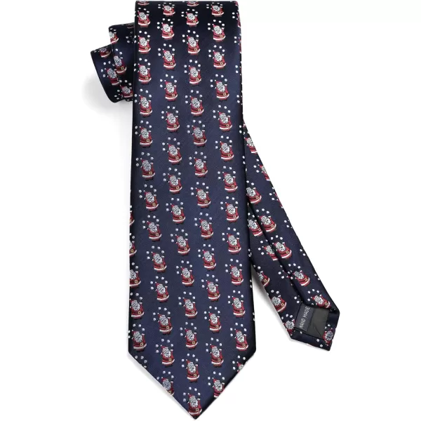 HISDERN Christmas Ties for Men Holiday Festival Funny Tie and Pocket Square Set Vacation Xmas Party Necktie Handkerchief