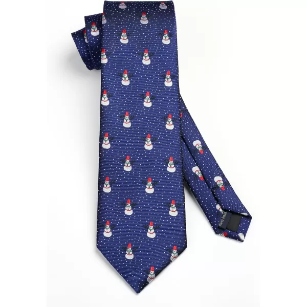 HISDERN Christmas Ties for Men Holiday Festival Funny Tie and Pocket Square Set Vacation Xmas Party Necktie Handkerchief