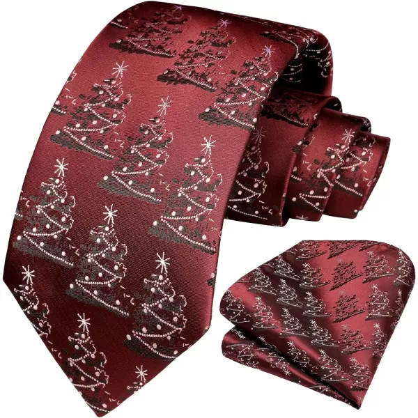 HISDERN Christmas Ties for Men Holiday Festival Funny Tie and Pocket Square Set Vacation Xmas Party Necktie Handkerchief