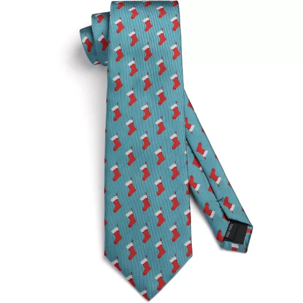 HISDERN Christmas Ties for Men Holiday Festival Funny Tie and Pocket Square Set Vacation Xmas Party Necktie Handkerchief