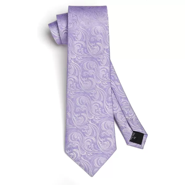 HISDERN Extra Long Ties for Men Classic Floral Tie and Pocket Square Elegant Silk Necktie Handkerchief Set Wedding Party