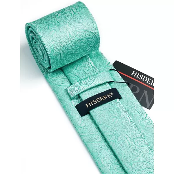 HISDERN Extra Long Ties for Men Classic Floral Tie and Pocket Square Elegant Silk Necktie Handkerchief Set Wedding Party