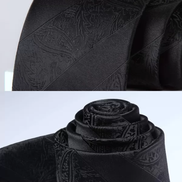 HISDERN Extra Long Ties for Men Classic Floral Tie and Pocket Square Elegant Silk Necktie Handkerchief Set Wedding Party