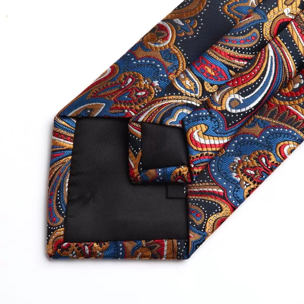 HISDERN Extra Long Ties for Men Classic Floral Tie and Pocket Square Elegant Silk Necktie Handkerchief Set Wedding Party