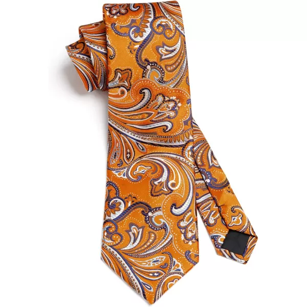 HISDERN Extra Long Ties for Men Classic Floral Tie and Pocket Square Elegant Silk Necktie Handkerchief Set Wedding Party