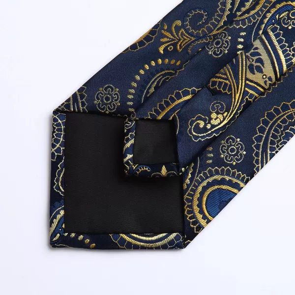 HISDERN Extra Long Ties for Men Classic Floral Tie and Pocket Square Elegant Silk Necktie Handkerchief Set Wedding Party
