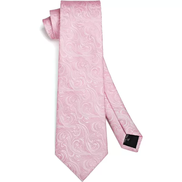 HISDERN Extra Long Ties for Men Classic Floral Tie and Pocket Square Elegant Silk Necktie Handkerchief Set Wedding Party