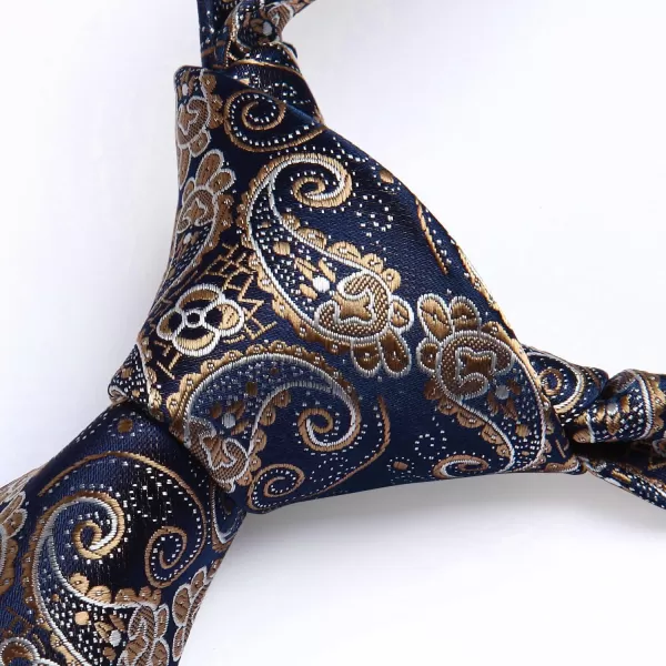 HISDERN Extra Long Ties for Men Classic Floral Tie and Pocket Square Elegant Silk Necktie Handkerchief Set Wedding Party