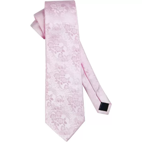 HISDERN Men Floral Ties Woven Classic 3.4" Necktie Set Formal tie Pocket Square for Wedding with Handkerchief Gift Box