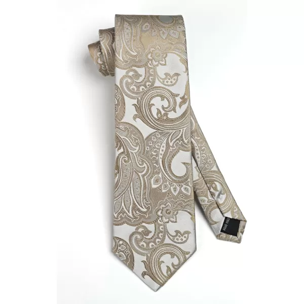 HISDERN Men Floral Ties Woven Classic 3.4" Necktie Set Formal tie Pocket Square for Wedding with Handkerchief Gift Box