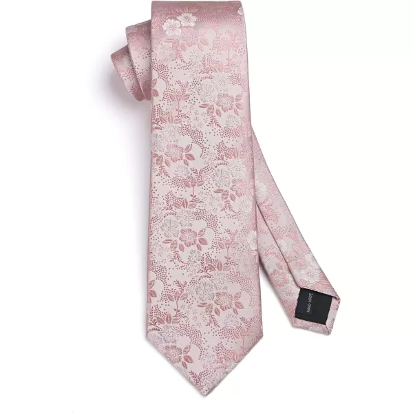 HISDERN Men Floral Ties Woven Classic 3.4" Necktie Set Formal tie Pocket Square for Wedding with Handkerchief Gift Box