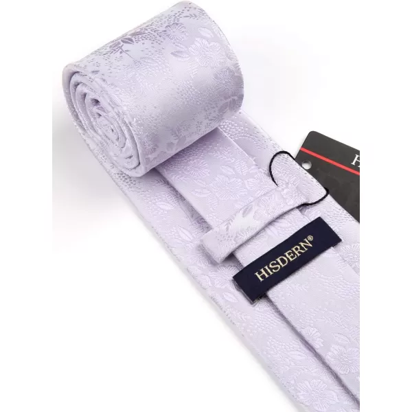 HISDERN Men Floral Ties Woven Classic 3.4" Necktie Set Formal tie Pocket Square for Wedding with Handkerchief Gift Box
