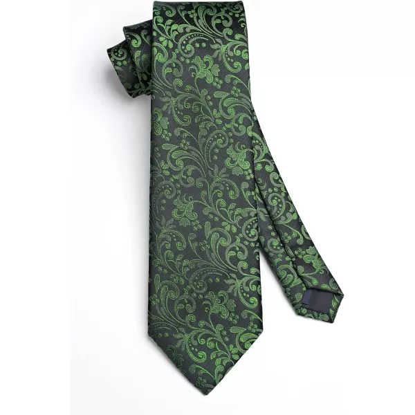 HISDERN Men Floral Ties Woven Classic 3.4" Necktie Set Formal tie Pocket Square for Wedding with Handkerchief Gift Box