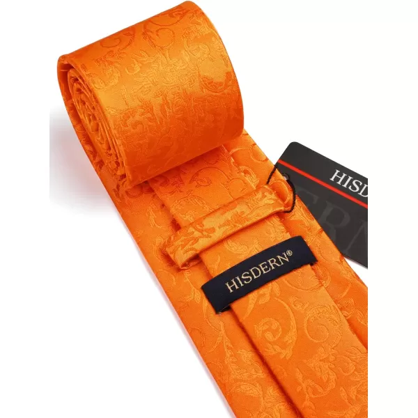 HISDERN Men Floral Ties Woven Classic 3.4" Necktie Set Formal tie Pocket Square for Wedding with Handkerchief Gift Box