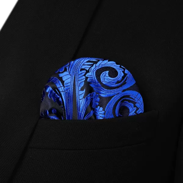 HISDERN Mens Bow Ties Floral Paisley Self Bow Ties for Men Formal Woven Silk Pocket Square Set with Gift Box for wedding