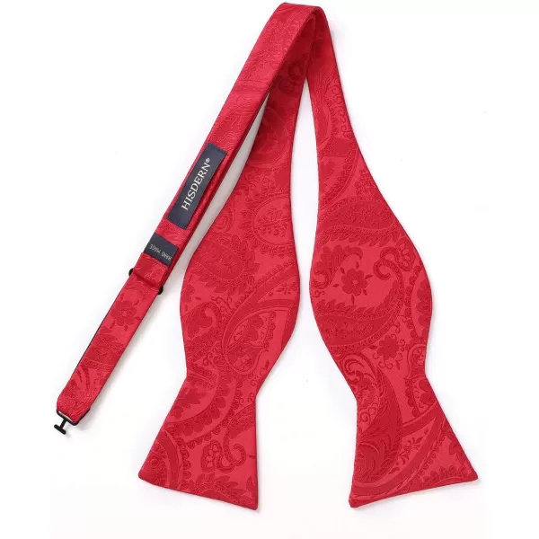 HISDERN Mens Bow Ties Floral Paisley Self Bow Ties for Men Formal Woven Silk Pocket Square Set with Gift Box for wedding