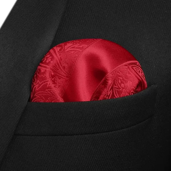 HISDERN Mens Bow Ties Floral Paisley Self Bow Ties for Men Formal Woven Silk Pocket Square Set with Gift Box for wedding