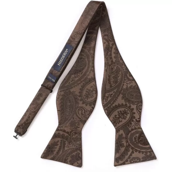 HISDERN Mens Bow Ties Floral Paisley Self Bow Ties for Men Formal Woven Silk Pocket Square Set with Gift Box for wedding
