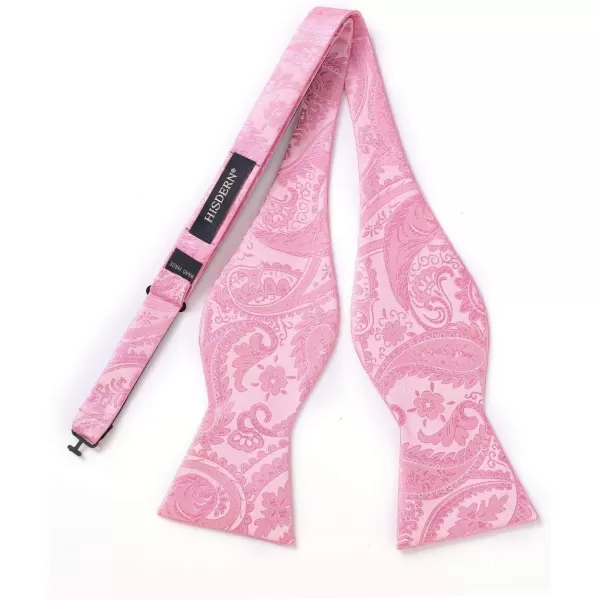 HISDERN Mens Bow Ties Floral Paisley Self Bow Ties for Men Formal Woven Silk Pocket Square Set with Gift Box for wedding