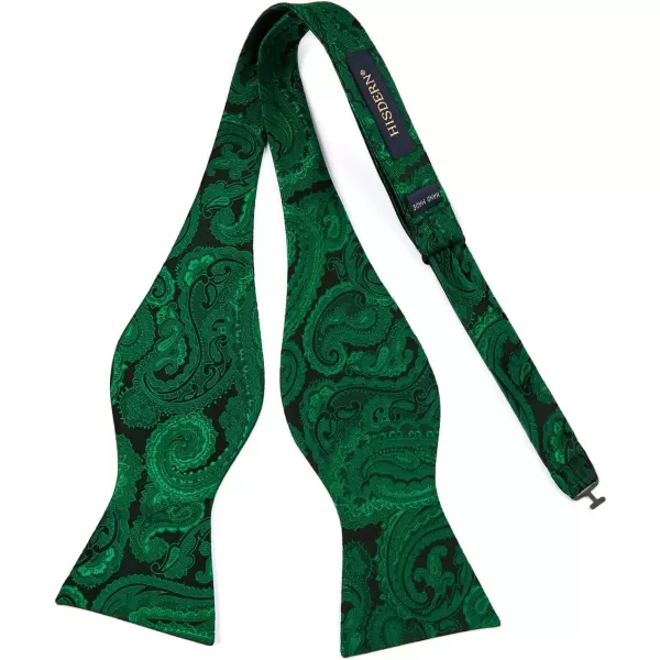 HISDERN Mens Bow Ties Floral Paisley Self Bow Ties for Men Formal Woven Silk Pocket Square Set with Gift Box for wedding