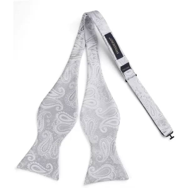 HISDERN Mens Bow Ties Floral Paisley Self Bow Ties for Men Formal Woven Silk Pocket Square Set with Gift Box for wedding