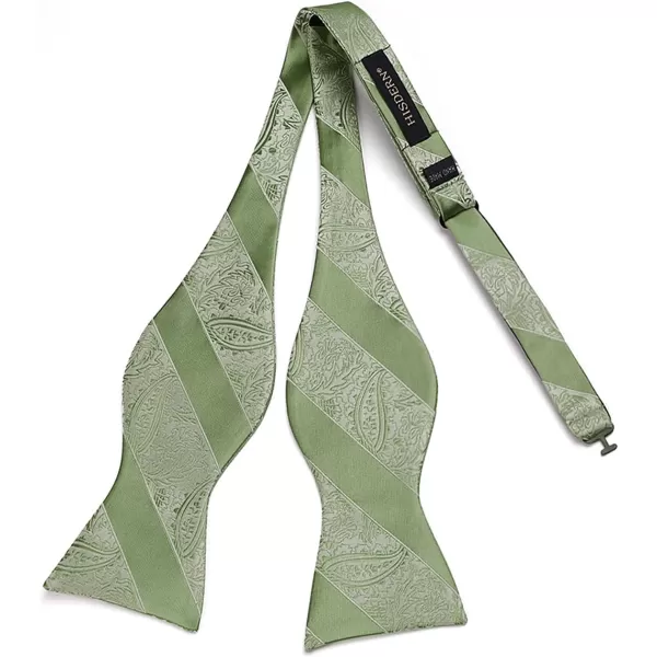 HISDERN Mens Bow Ties Floral Paisley Self Bow Ties for Men Formal Woven Silk Pocket Square Set with Gift Box for wedding