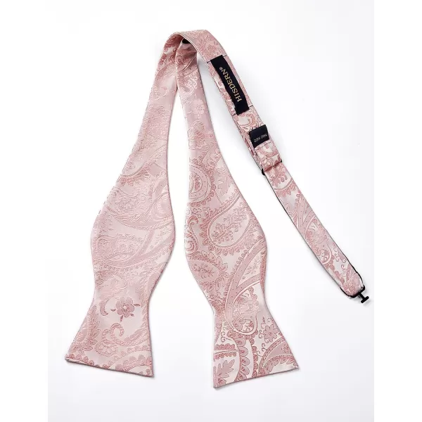 HISDERN Mens Bow Ties Floral Paisley Self Bow Ties for Men Formal Woven Silk Pocket Square Set with Gift Box for wedding