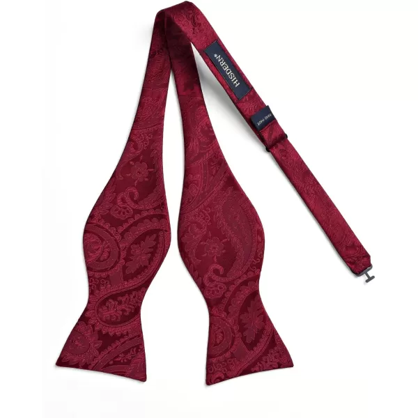 HISDERN Mens Bow Ties Floral Paisley Self Bow Ties for Men Formal Woven Silk Pocket Square Set with Gift Box for wedding