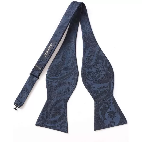 HISDERN Mens Bow Ties Floral Paisley Self Bow Ties for Men Formal Woven Silk Pocket Square Set with Gift Box for wedding