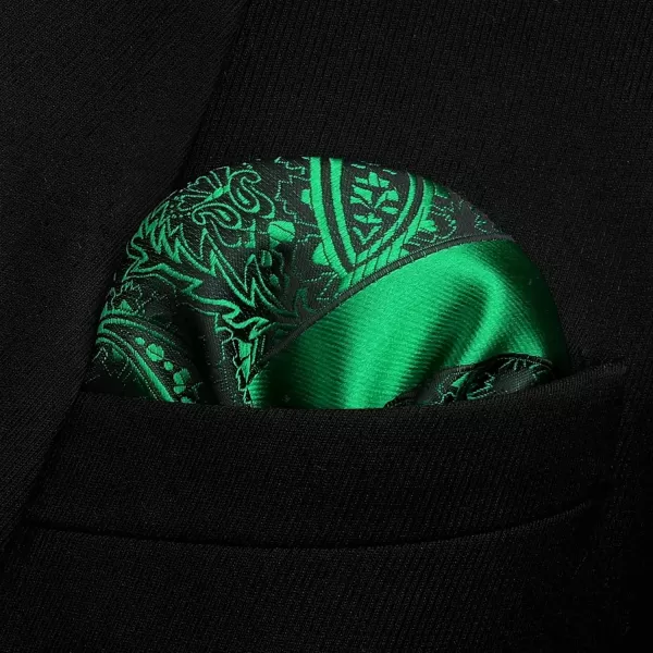 HISDERN Mens Bow Ties Floral Paisley Self Bow Ties for Men Formal Woven Silk Pocket Square Set with Gift Box for wedding