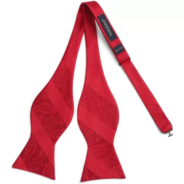 HISDERN Mens Bow Ties Floral Paisley Self Bow Ties for Men Formal Woven Silk Pocket Square Set with Gift Box for wedding