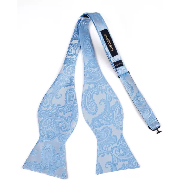 HISDERN Mens Bow Ties Floral Paisley Self Bow Ties for Men Formal Woven Silk Pocket Square Set with Gift Box for wedding